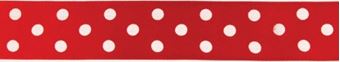 Picture of RED POLKA DOT CAKE RIBBON REEL 2.5CM WIDE